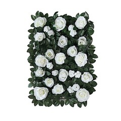 24×18-Inch White and Green Silk Rose Flowers Wall Backdrop Panel Wedding Sale