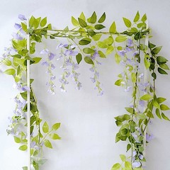 2 LAVENDER 6 ft Artificial Silk Wisteria Flowers Hanging Vine Garlands Wedding