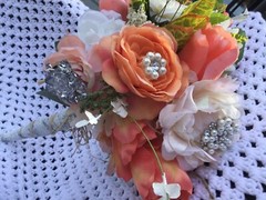 Wedding flowers bridal Bouquet Package Corals And Sunflowers 8 Bouquet