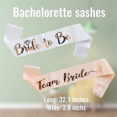 Rose Gold Bride To Be Satin Sash Bachelorette Hen Party Wedding Bridal Shower De