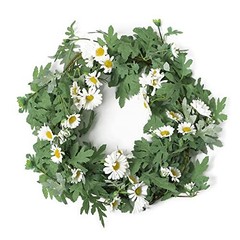Artificial Daisy Garland Decorative Fake Flower Vine Hanging 5.6Ft White-2pcs