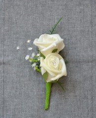 Wedding corsage, wedding buttonhole for guests groom, groomsmen. Variety of colo