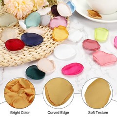 200 Pcs Silk Rose Petals, Artificial Flower Scatter Fake Rose Petals Gold