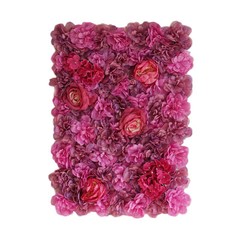 13 sq ft Purple and Violet Assorted Silk Flowers Wall Backdrop Panels Wedding