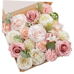 Artificial Flowers Fake Silk Flowers for DIY Wedding 1 Box A Abby Blush Pink