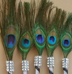 12 Peacock Feather Pen Party FAVOR for Weddin Gift ,Sweet16,Bridal S,Quinceañera