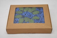 Lot of 25 Faux Roses Blue For Wedding/Event Decor Paper Lightweight Flowers