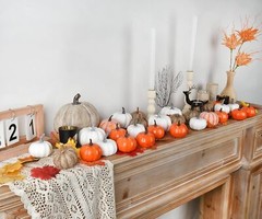 DearHouse 80Pcs Artificial Pumpkins Maple Harvest Fall Decoration, Assorted