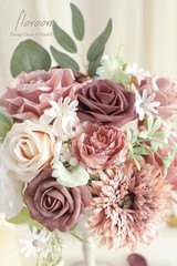 Dusty Rose Mauve Artificial Flowers Fake Roses Peony and Vintage Dusty Rose