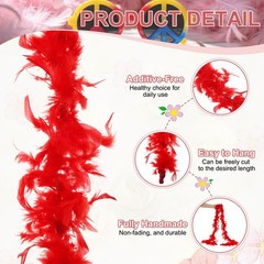 40g 2 Yards Feather Boa, Costume Turkey Chandelle Feathers Boa Red
