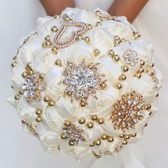 Royal Blue Rose Bud wedding bouquet bridal artificial Sweet 15 bouquet