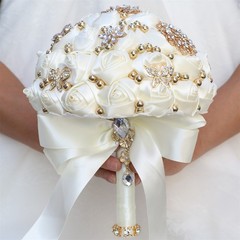 Royal Blue Rose Bud wedding bouquet bridal artificial Sweet 15 bouquet