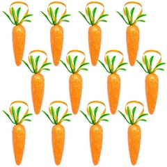 CLESDF Easter Carrot Hanging Ornaments – 12Pcs Premium 4.7 inches, Orange