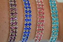 Wrist corsage for wedding prom ball grad. Diamante/pearl/ ribbon bracelet bride