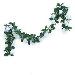 6 feet White 3D Chain GARLAND SILK ROSES Wedding FLOWERS Bouquets Party Home