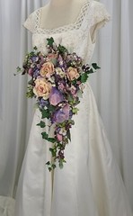 Shades of Lavender Crescent Faux Silk Wedding Bouquet