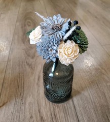 Dusty Blue Wedding Centerpieces for Jars Sage Sola Wood Flower Bouquets Shower
