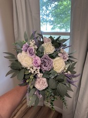 Artificial Rose & Eucalyptus Wedding Garland Floral Decor Purple White Green