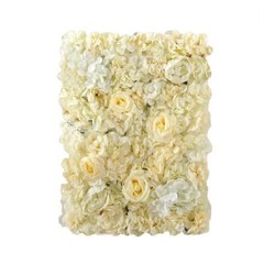 13 sq ft Champagne White Assorted Silk Flowers Wall Backdrop Panels Wedding SALE