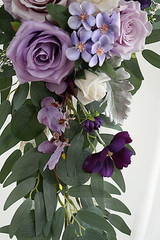 Lilac Wedding Arch Flowers Kit with 26Ft White Draping Fabric for DIY Decor