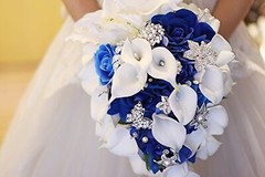 New Bridal Bouquet, Wedding Flowers, Calla Lilies, Artificial Flowers, Waterf…