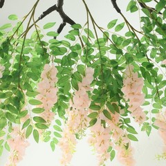 55″ BLUSH Silk Wisteria Vine Hanging Artificial FLOWER Chandelier Party