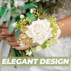 Set of 1 Adjustable Reusable Wrist Corsage for Weddings and Engagement Parties