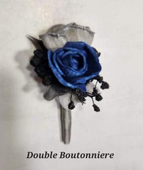 Royal Blue Silver Rose Calla Lily Sola Wood Bridal Wedding Bouquet Accessories