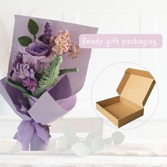 Romantic Lavender Crochet Flower Bouquet, Gifts for Women Anniversary, Lilac