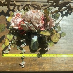 Beautiful Bridal Wedding Bouquet Budget Handmade Faux Flowers White-Pink Green