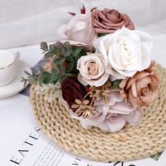 Wedding Bouquets for Bride Bridal Bridesmaid Holding Flower Bouquet Pink Whit…