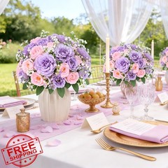 Yastouay Pink Purple Peonies 2 Bouquets