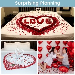 600 Pcs Realistic Red Rose Petals for Wedding Decor, Centerpieces, Aisle & Flowe