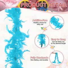 40g 2 Yards Feather Boa, Costume Turkey Chandelle Feathers Boa Lake Blue