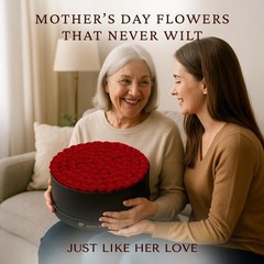 Moss Heart 100 Preserved Roses, Forever Flowers for Delivery 100 Red