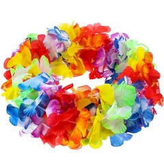 Pack Lei Hawaiian Flowers Garland 20 Feet Each Tropical Multicolor Tropical 4