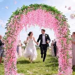 150 Branches Wisteria Hanging Flowers,10Pcs Total 60ft Pink Wisteria Pink-10pcs