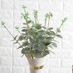 2 Bushes 19″ Frosted Green Eucalyptus Artificial Greenery Wedding Party Bouquets