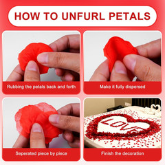 1200PCS Red Silk Rose Petals Wedding Party Romantic Bedroom Table Decor