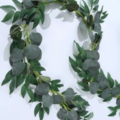 6 ft Green Artificial Eucalyptus Leaf Garland String Lights Party Decorations