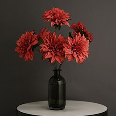 2 DUSTY ROSE 20″ Artificial Dahlia SILK FLOWER BUSHES Wedding Party Decorations