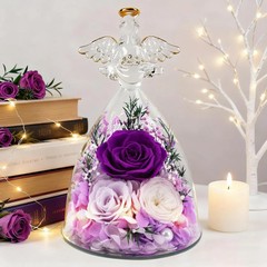 Casaido Mothers Day Rose Gifts for Women, 7″ Purple Preserved Roses Flowers in G