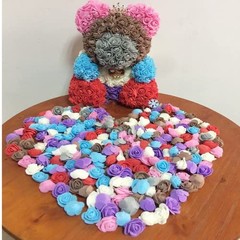Mini Fake Roses Artificial Flowers 100 PCS 3.5cm Red Foam Rose Head for Purple
