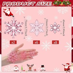 102 Pieces Christmas Vases Filler Decorations for Faux Pink Snowflakes Beads