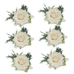 Exquisite Wedding Wristlet Artificial Flower Coordinating Grooms Boutonniere