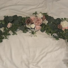 LINGS MOMENTS 6ft Garland, Dusty Rose, Pastel Pink, White