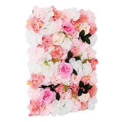 12Pcs Artificial Flower Wall Rose Floral Panel Backdrop Decor for Party Wedding
