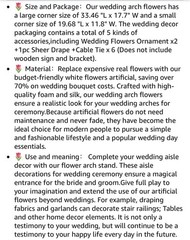 Odouzy Wedding Arch Flowers Kit – Artificial Floral Arrangement, Light Pink, NEW