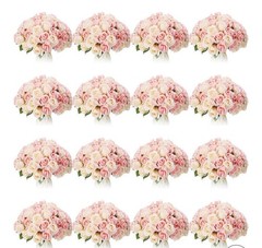 10pcs Golden Wedding Centerpieces with Realistic Roses Flowers for Weddings