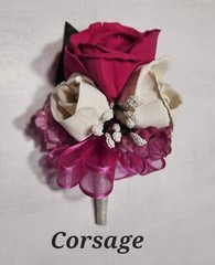 Fuchsia Ivory Rose Calla Lily Bridal Wedding Bouquet Accessories